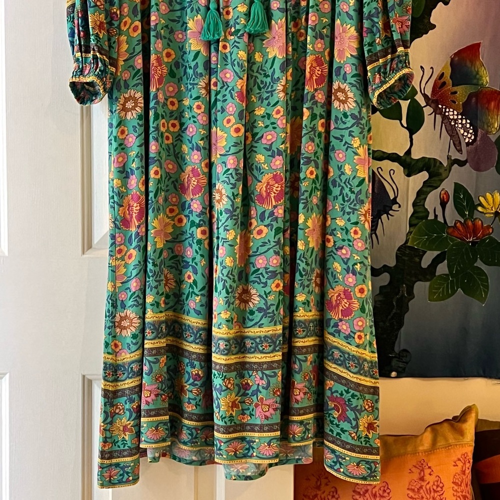 πΊπHPππΊ NWT Spell & The Gypsy Folk Town Boho Midi Dress - Picture 10 of 16